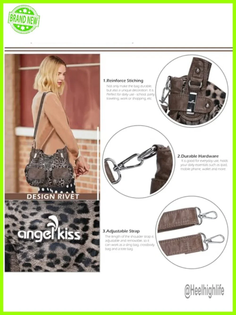 Washed PU Leather Hobo Double Zipper Multi Pocket Tote Shoulder Bag